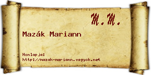 Mazák Mariann névjegykártya
